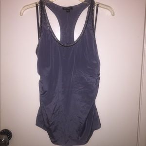 Bebe gray embroidered top, S